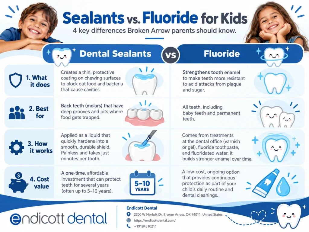 Pediatric Dentistry Costs: Sealants vs. Fluoride, What's Essential for Broken Arrow Kids? 1 Sealants vs. Flouride Costs
